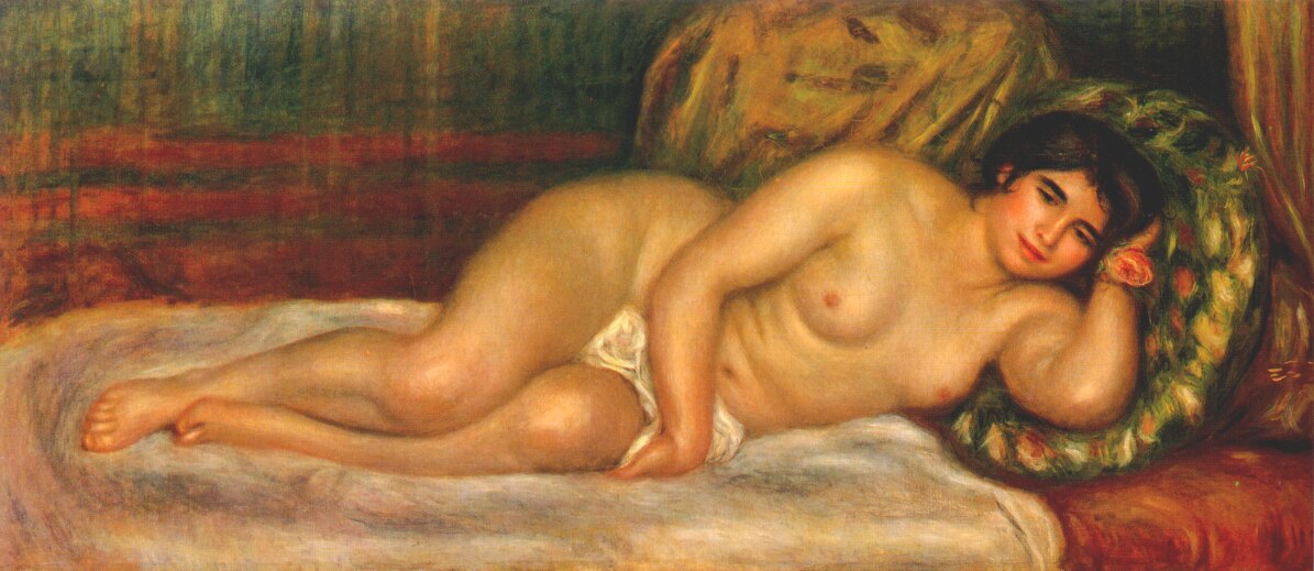 Reclining nude (gabrielle) - Pierre-Auguste Renoir painting on canvas